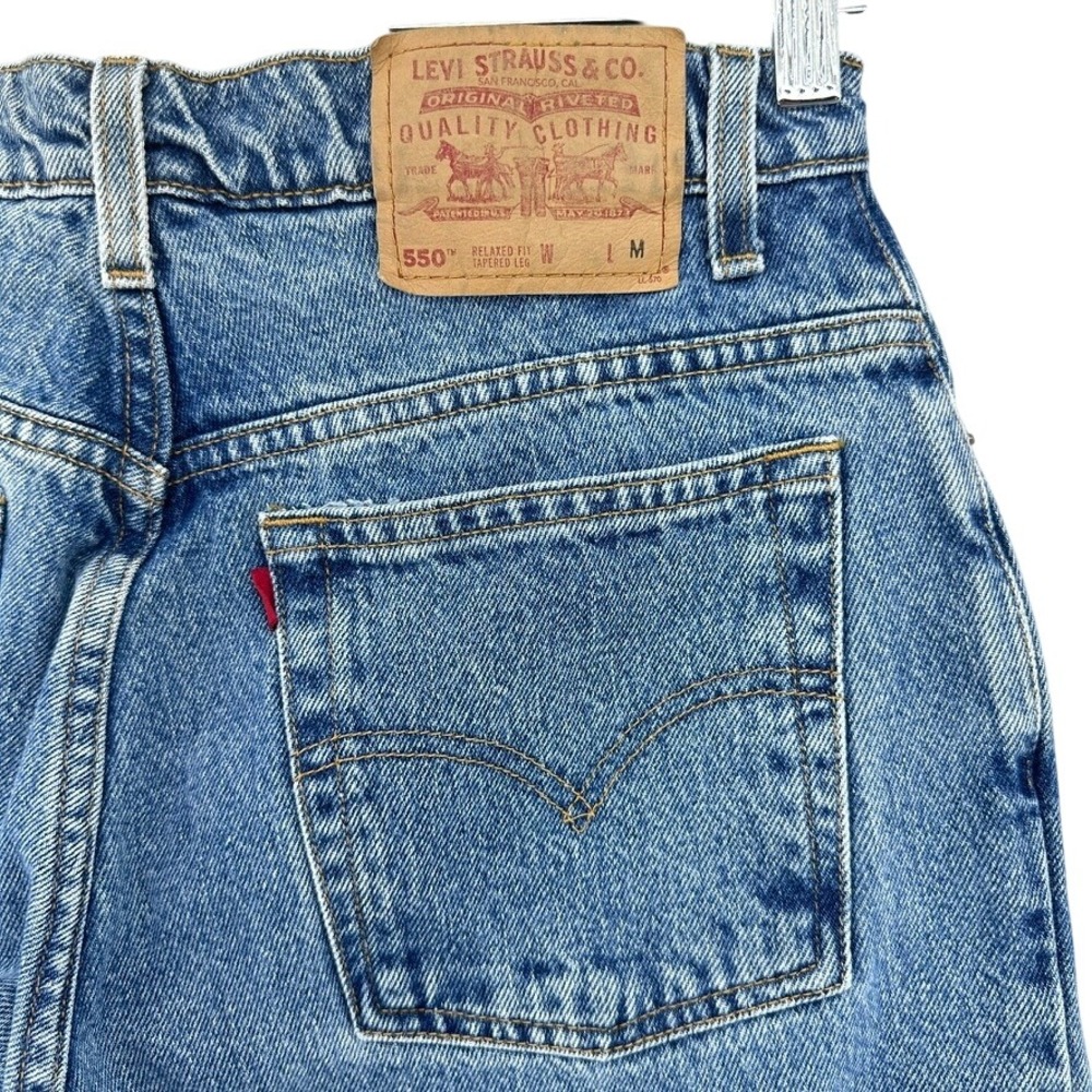 VTG 90s Levis 550 Relaxed Fit Tapered Leg Jeans Medium Wash Blue 12 REG Grunge